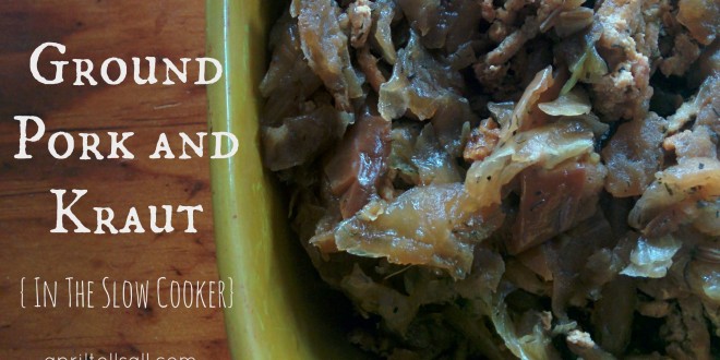 Ground Pork and Kraut {In The Slow Cooker}