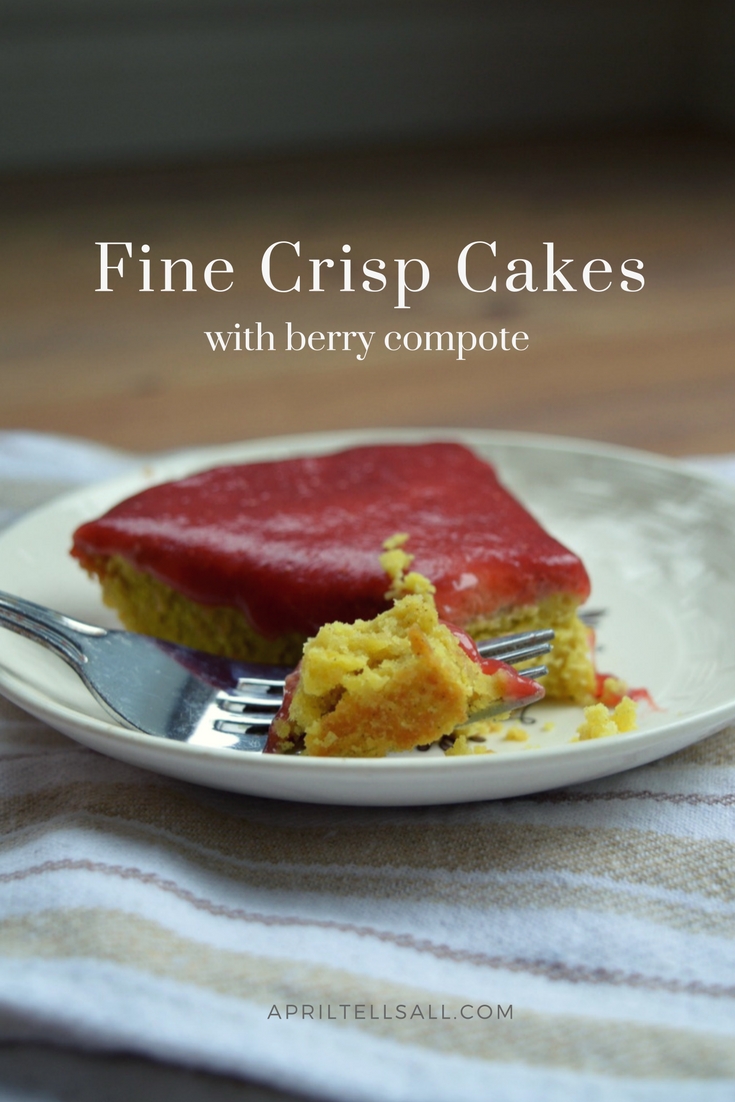 Fine Crisp Cakes {with berry compote}